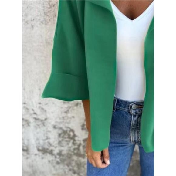 Full Size Open Front 3/4 Sleeve Casual Cardigan Plus Size - Picture 10 of 16